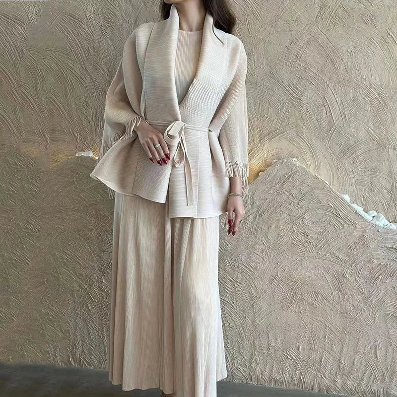 Miyake Pleated Two Piece Dress Sets