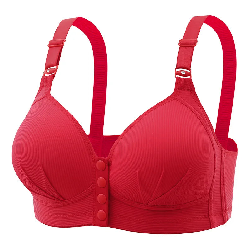 Front-Closure Wire-Free Gathered Bra