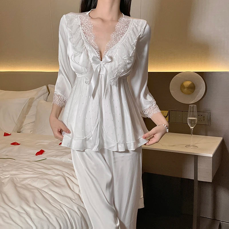 lace lace satin home sleepwear