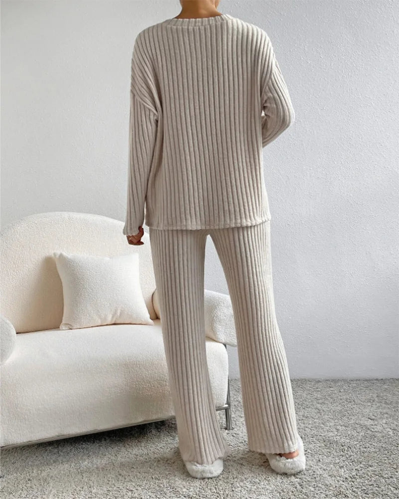 Loungewear Casual Solid Color Outfit