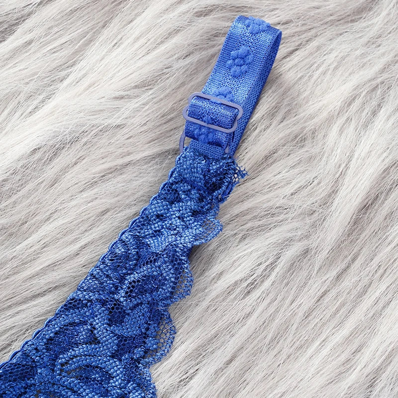 Embroidery Lace Plunge Push-Up Bra