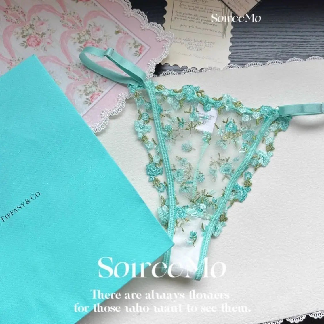 Pink Floral Lingerie Set