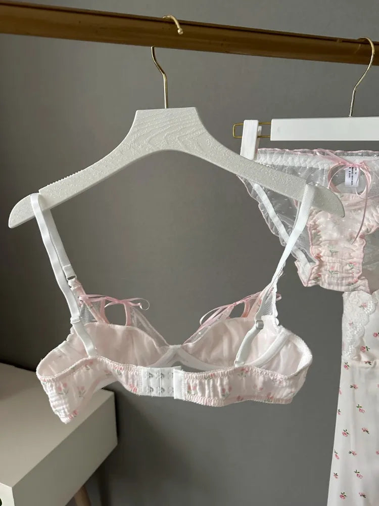 YUQI Kawaii Lace Bralette Set