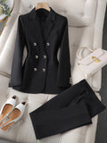 Double-Breasted Slim-Fit Blazer Set